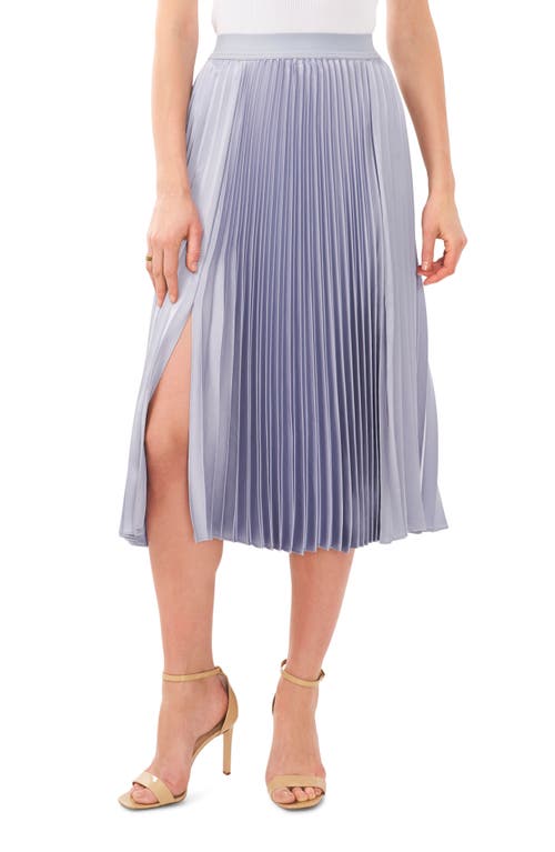 halogen(r) Pleated Slit Hem Midi Skirt in Slate Blue