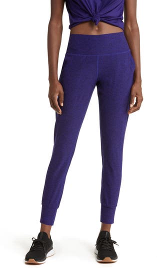 New Free People Small Ribbed Around The Clock Jogger Pants Lavender Skinny  Leg