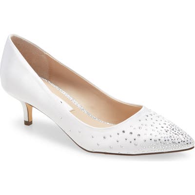 Nina Sawyer Crystal Embellished Pump- White