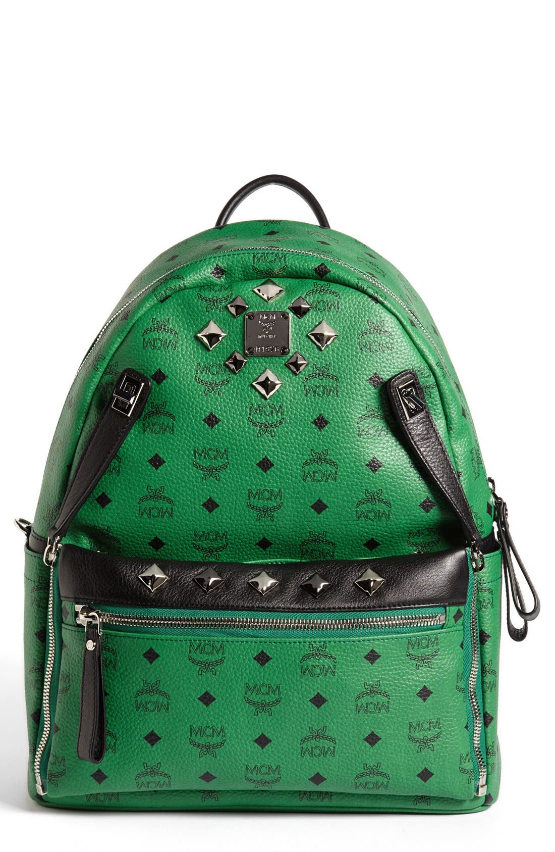 MCM 'Studded Medium' Coated Canvas Backpack Nordstrom