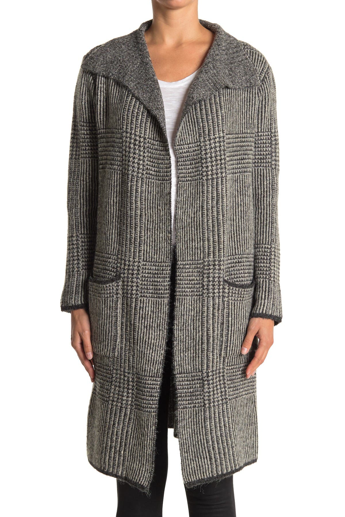 JOSEPH A | Drape Collar Print Maxi Cardigan Sweater Coat | Nordstrom Rack