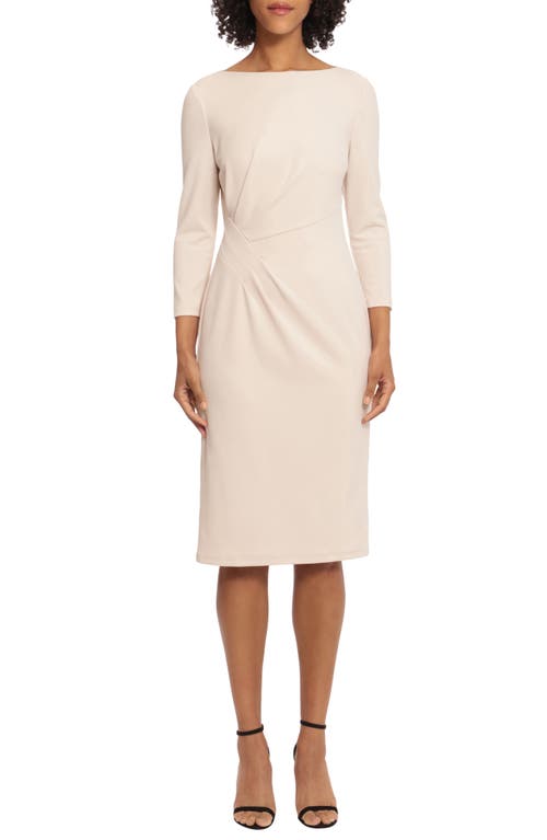 Maggy London Side Pleat Sheath Dress in Horn