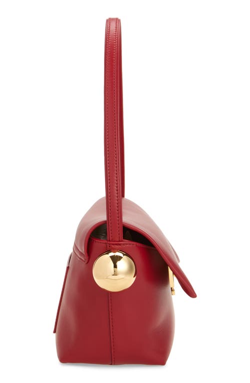 Shop Jacquemus Le Rond Carré Leather Shoulder Bag In Dark Red 480