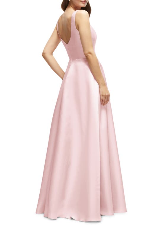 Dessy Collection Sleeveless Satin Gown In Ballet Pink