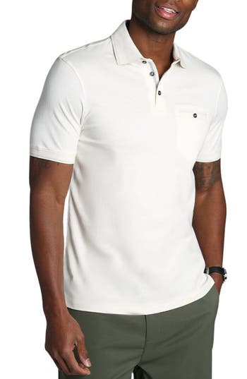 Jachs Carlyle Luxe Interlock Polo In White