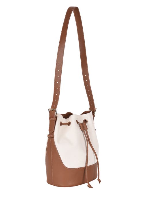 Shop Hyer Goods Canvas And Upcycled Leather Everyday Cinch Bucket Bag In Natural