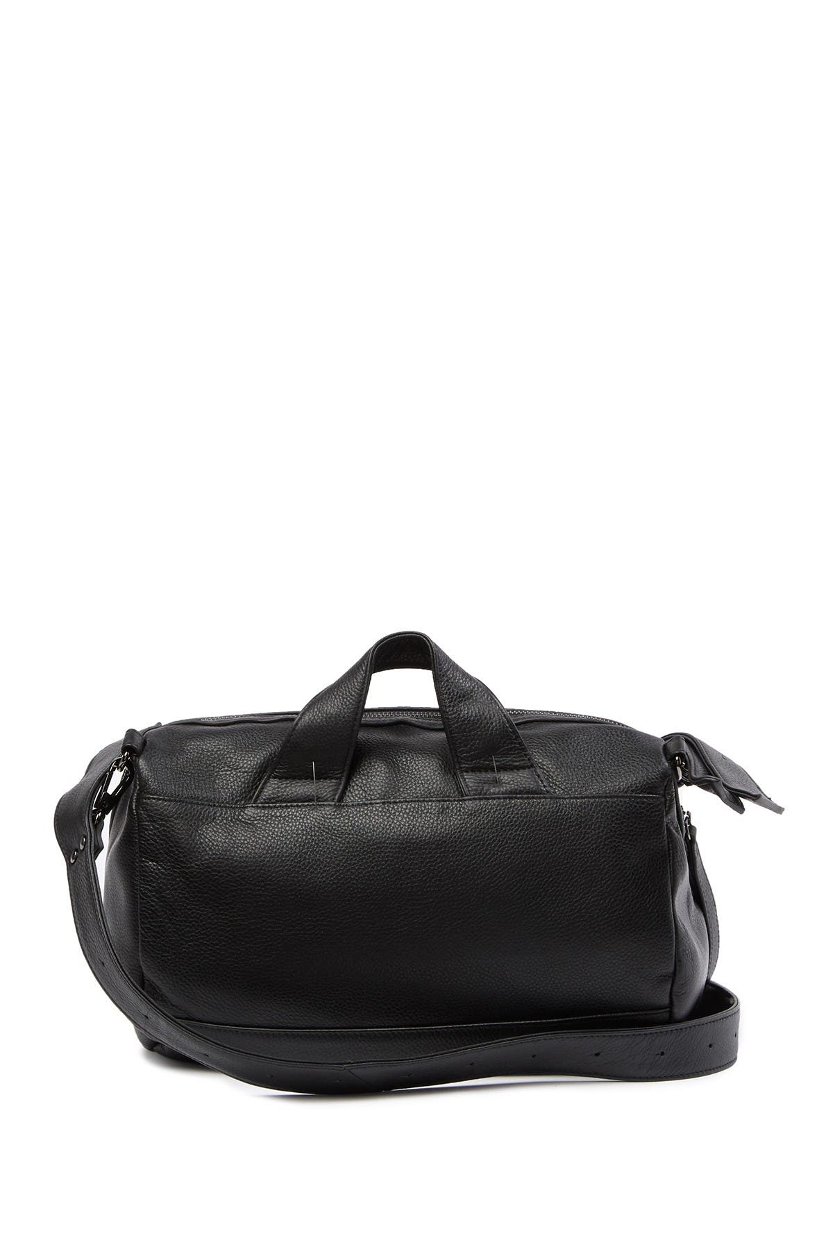 Christopher Kon Vika Leather Crossbody Duffel Bag In Black
