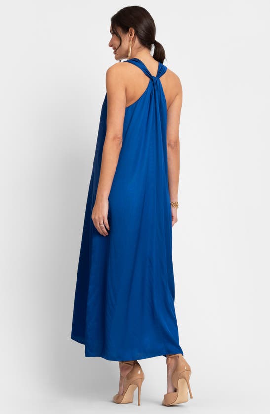 Shop Seraphine Reversible A-line Maternity Maxi Dress In Cobalt