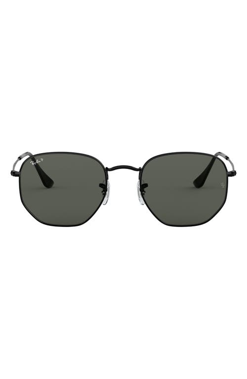 Ray Ban Ray-ban 54mm Polarized Square Sunglasses In Black/green