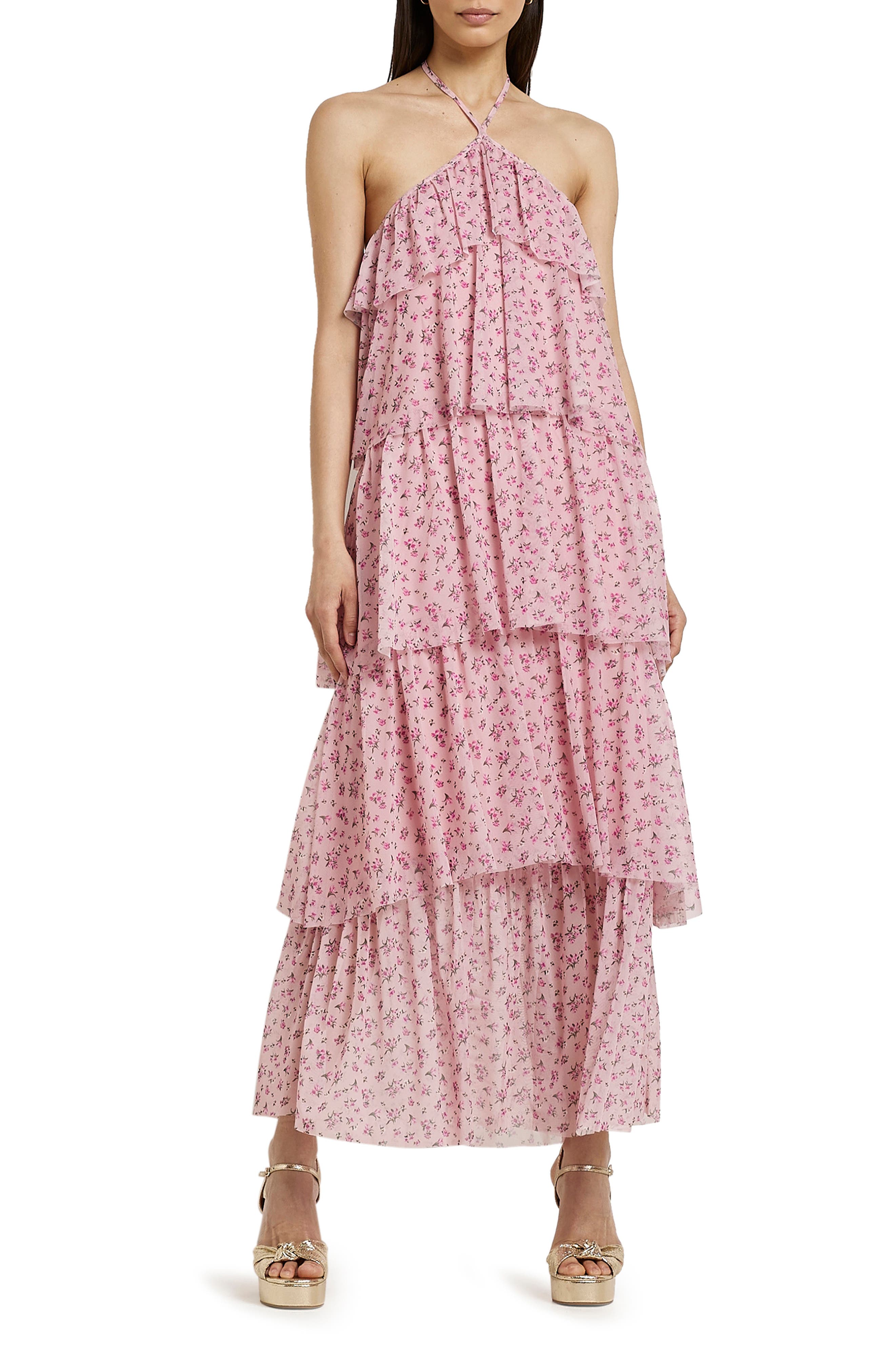 River Island Floral Tiered Ruffle 