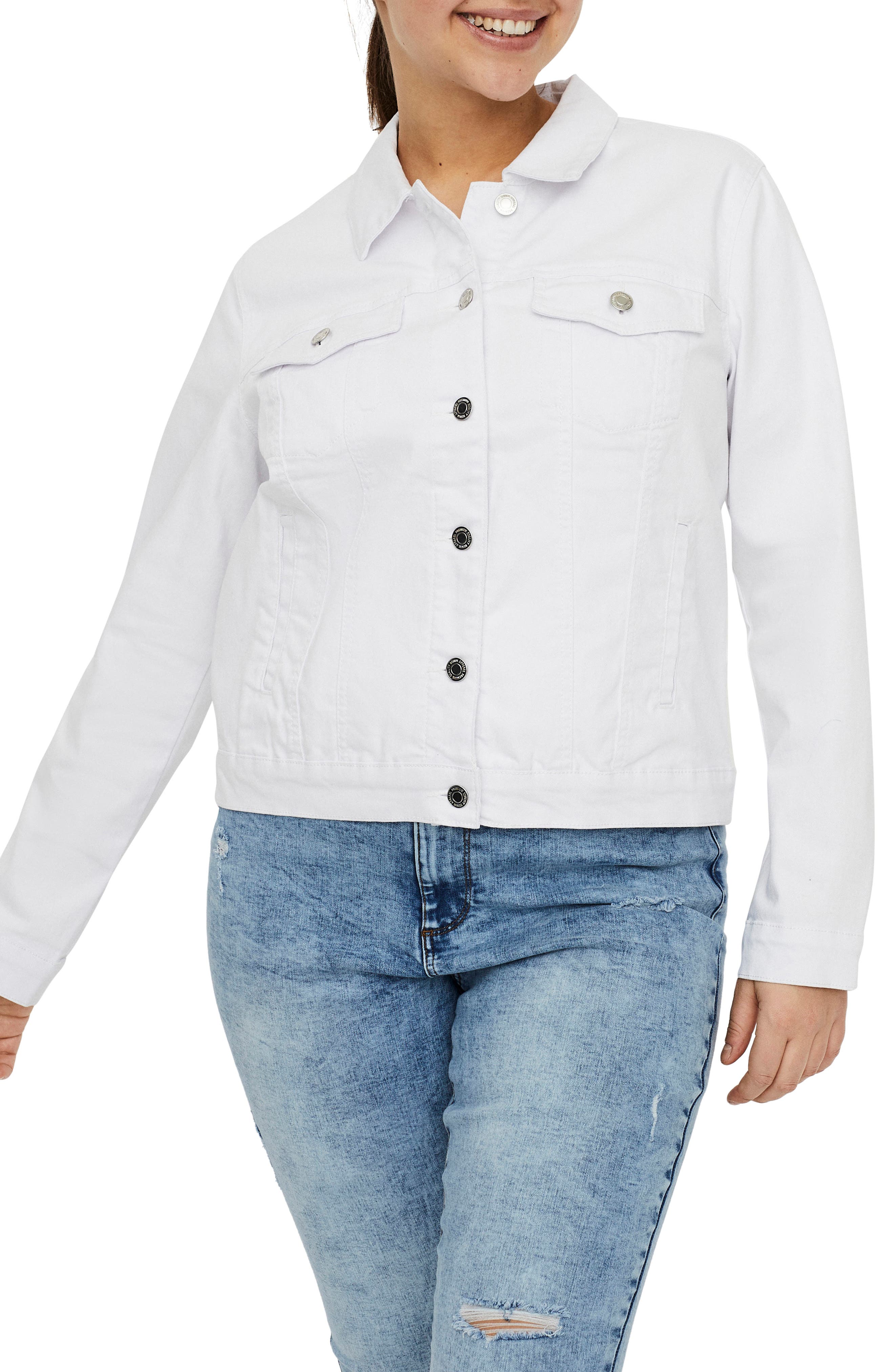 plus white denim jacket