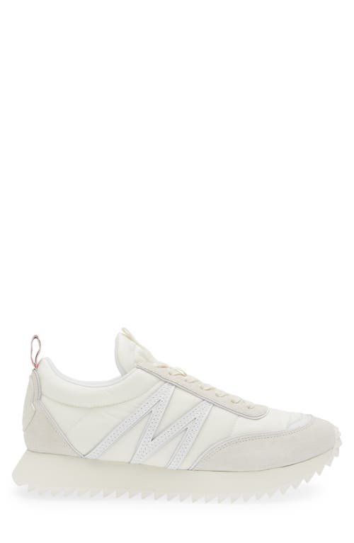 Moncler Pacey Mixed Media Sneaker In Gardenia