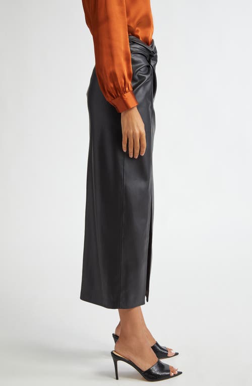 Shop L Agence L'agence Lilou Twist Front Faux Leather Skirt In Black