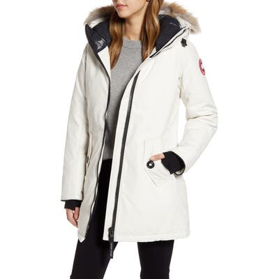 Canada Goose Rosemont Arctic Tech 625 Fill Power Down Parka With Genuine Coyote Fur Trim, (2) - Ivory
