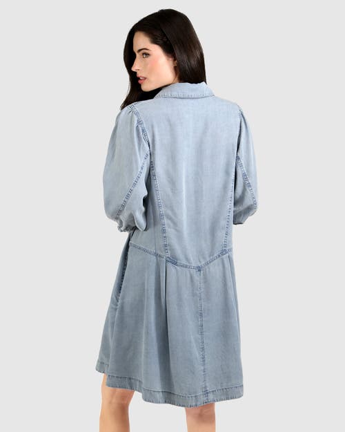 Shop Belle & Bloom Supercut Denim Dress In Mid Denim