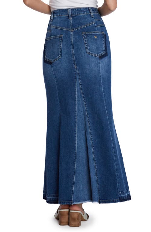 Shop Wash Lab Denim Bliss Flare Denim Maxi Skirt In Washed Blue