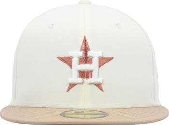 Men's New Era Cream Boston Red Sox Chrome Camel Rust Undervisor 59FIFTY Fitted Hat