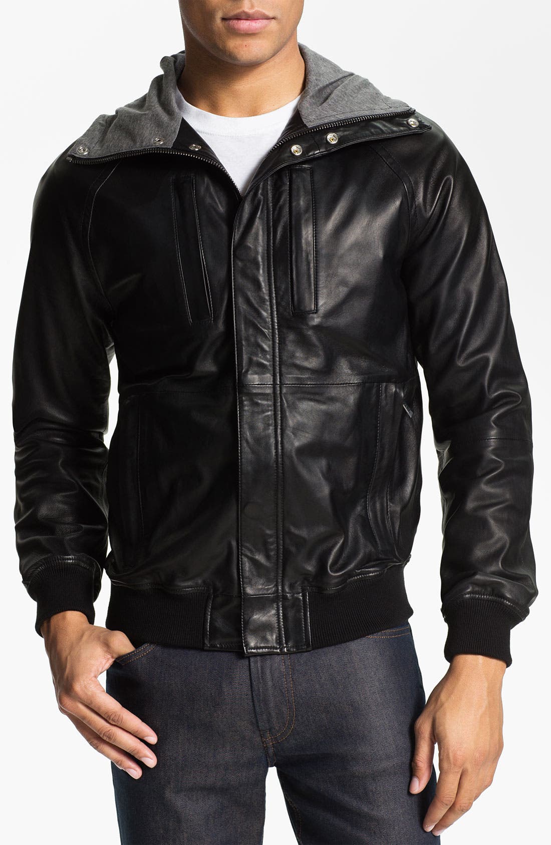 MARC BY MARC JACOBS Hooded Leather Jacket Nordstrom