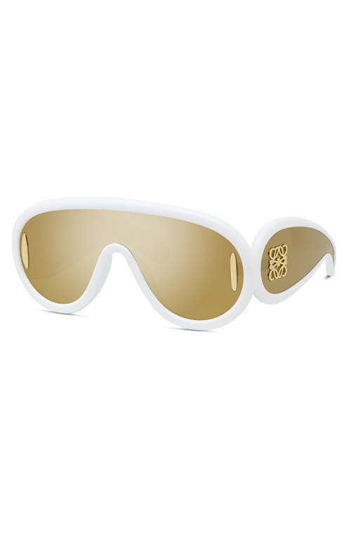 Shop Loewe X Paula's Ibiza 56mm Mask Sunglasses In Ivory/brown Mirror