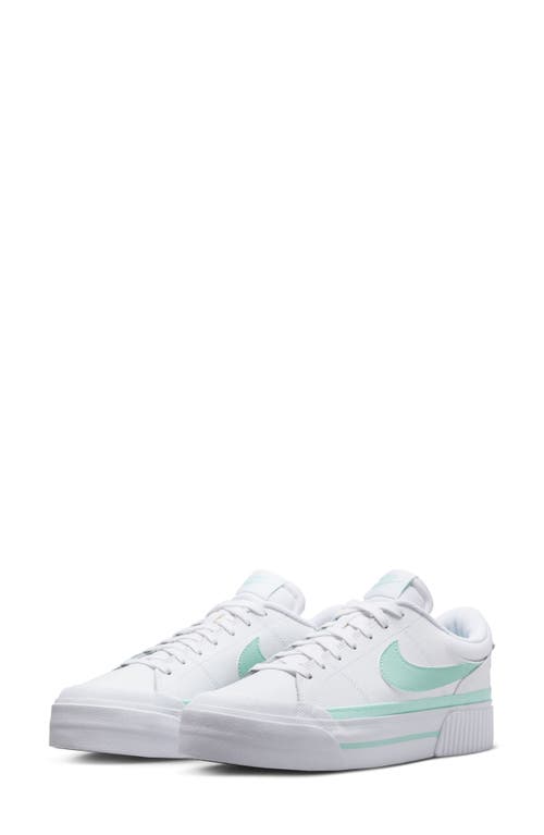 Nike Court Legacy Lift Sneaker In White/mint/green