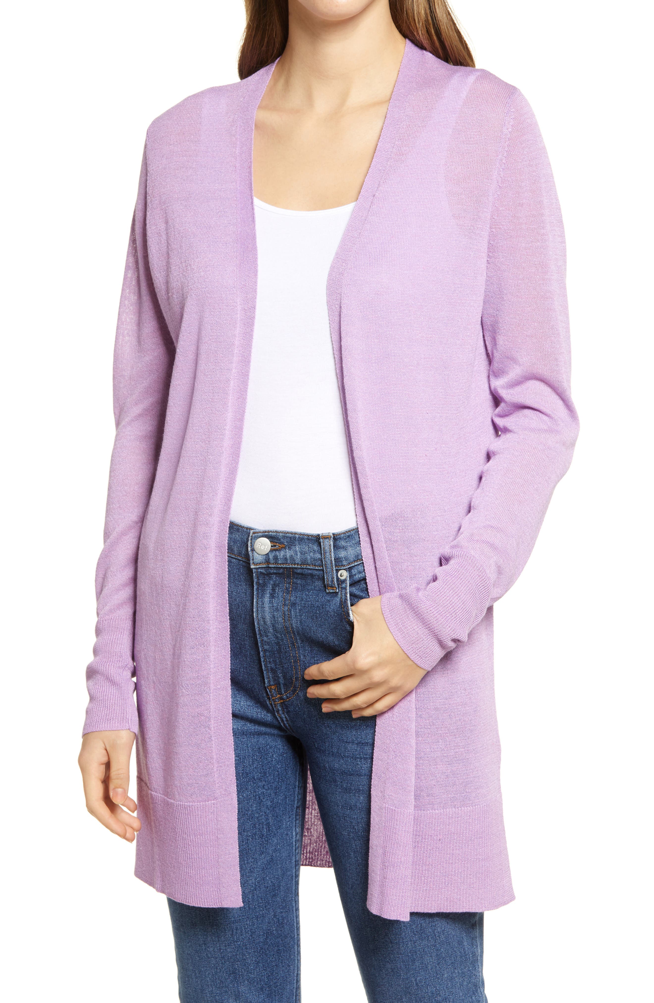 lavender cardigan sweater