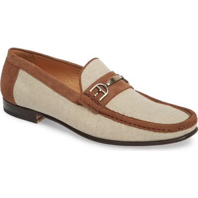Mezlan Jason Two-Tone Bit Loafer, White