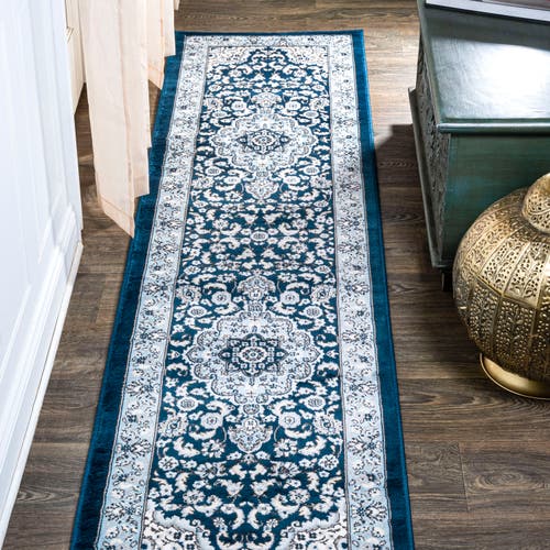 Jonathan Y Palmette Modern Persian Floral Area Rug In Navy/blue