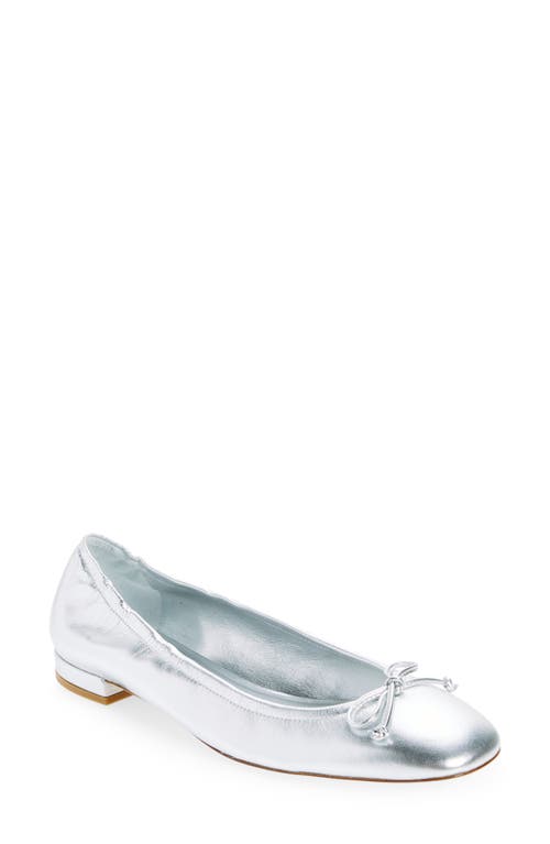 Shop Stuart Weitzman Bria Ballet Flat In Silver