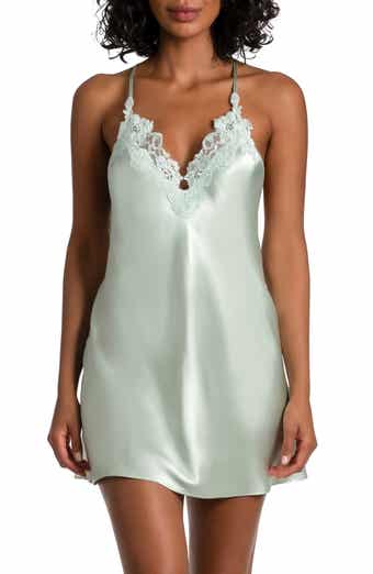 In Bloom by Jonquil Rachel Babydoll Chemise & Open Gusset Thong Set in  White