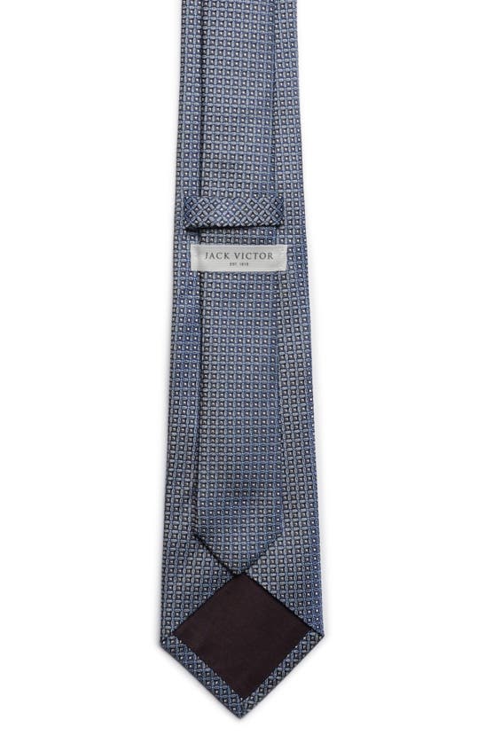 Shop Jack Victor Lorraine Micropattern Silk Tie In Grey
