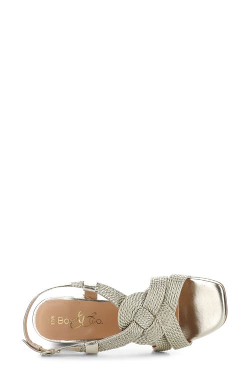 Bos. & Co. Upbeat Block Heel Slingback Sandal In Gold Leather/rope