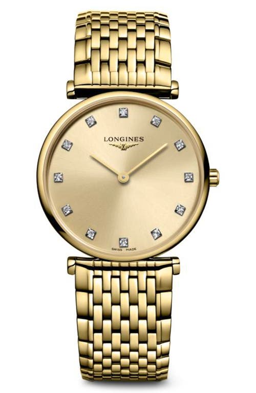 Longines La Grande Classique Diamond Bracelet Watch, 29mm In Gold