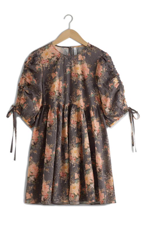 & Other Stories Floral Puff Sleeve Shift Minidress Joanna All Over Print at Nordstrom,