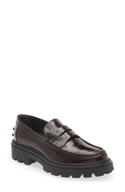 Tod's Lug Sole Loafer in Mosto