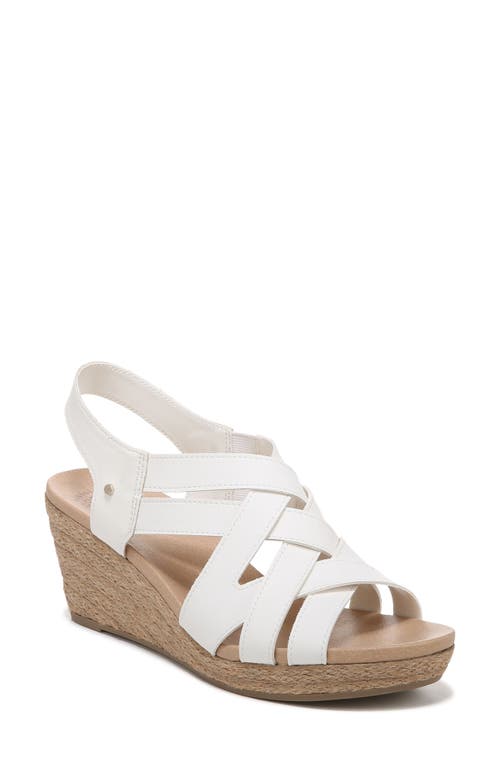 Dr. Scholl's Dr. Scholls Everlasting Leather Espadrille Wedge Sandal in White