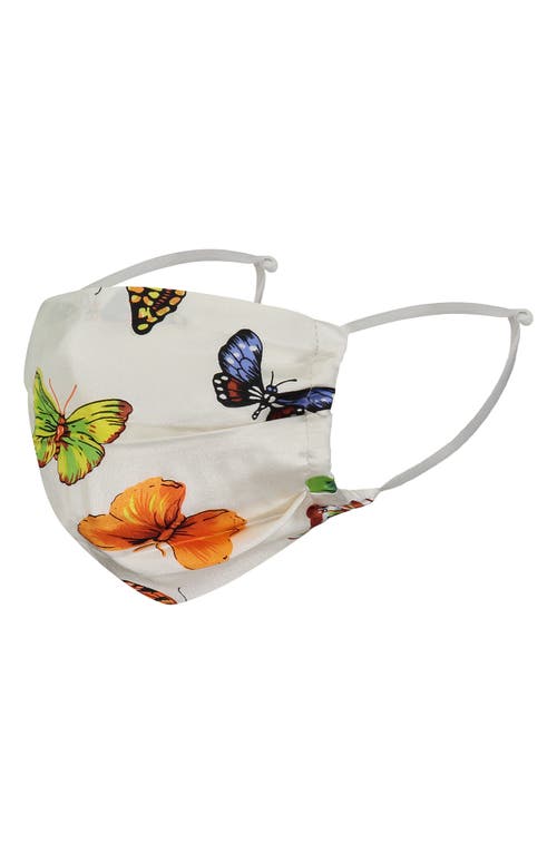 Bien Abyé Butterfly Adult Face Mask in White Multi