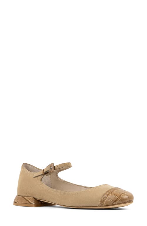 Donald Pliner Larro Cap Toe Mary Jane Flat In Tobacco