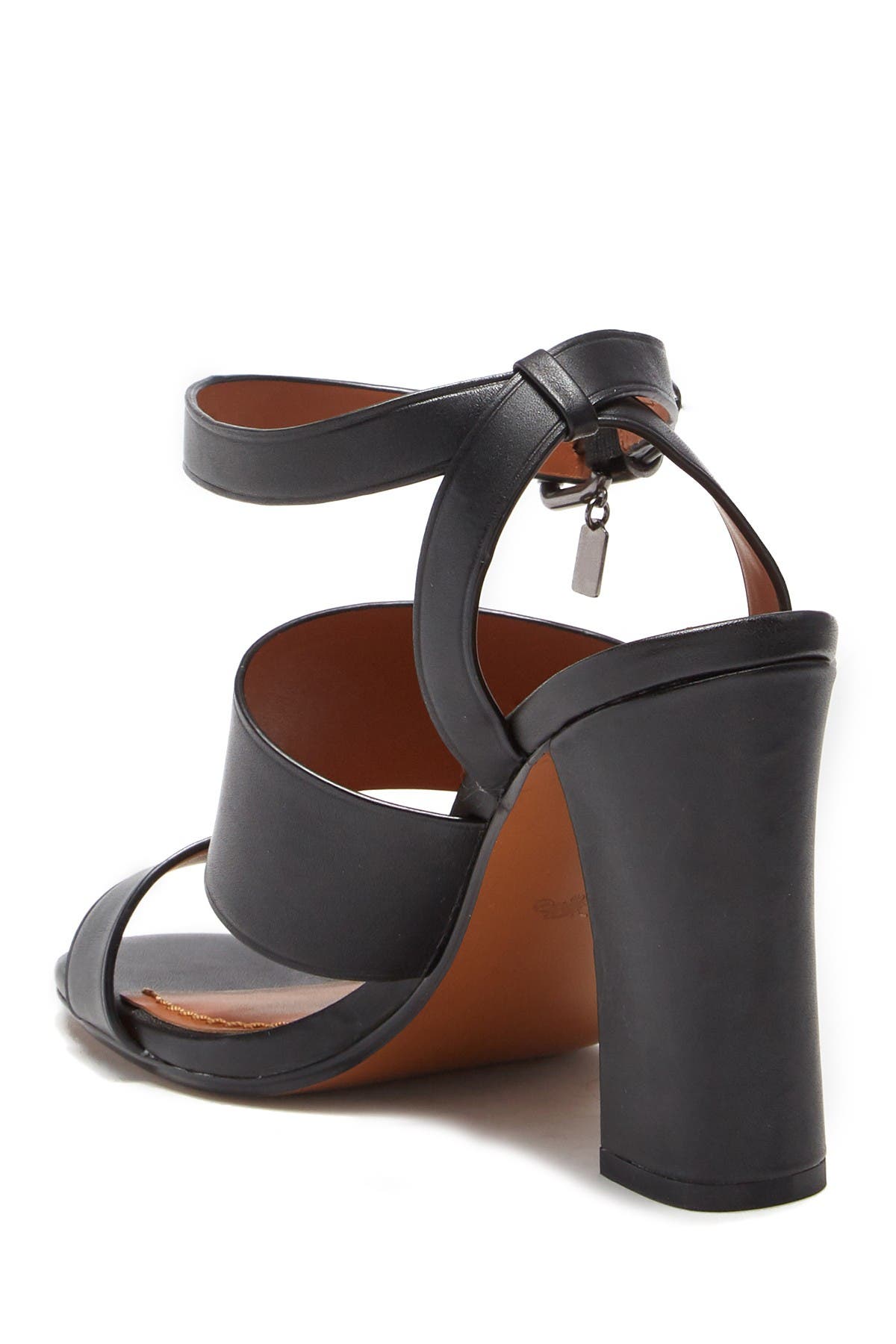 coach kaye leather block heel sandal