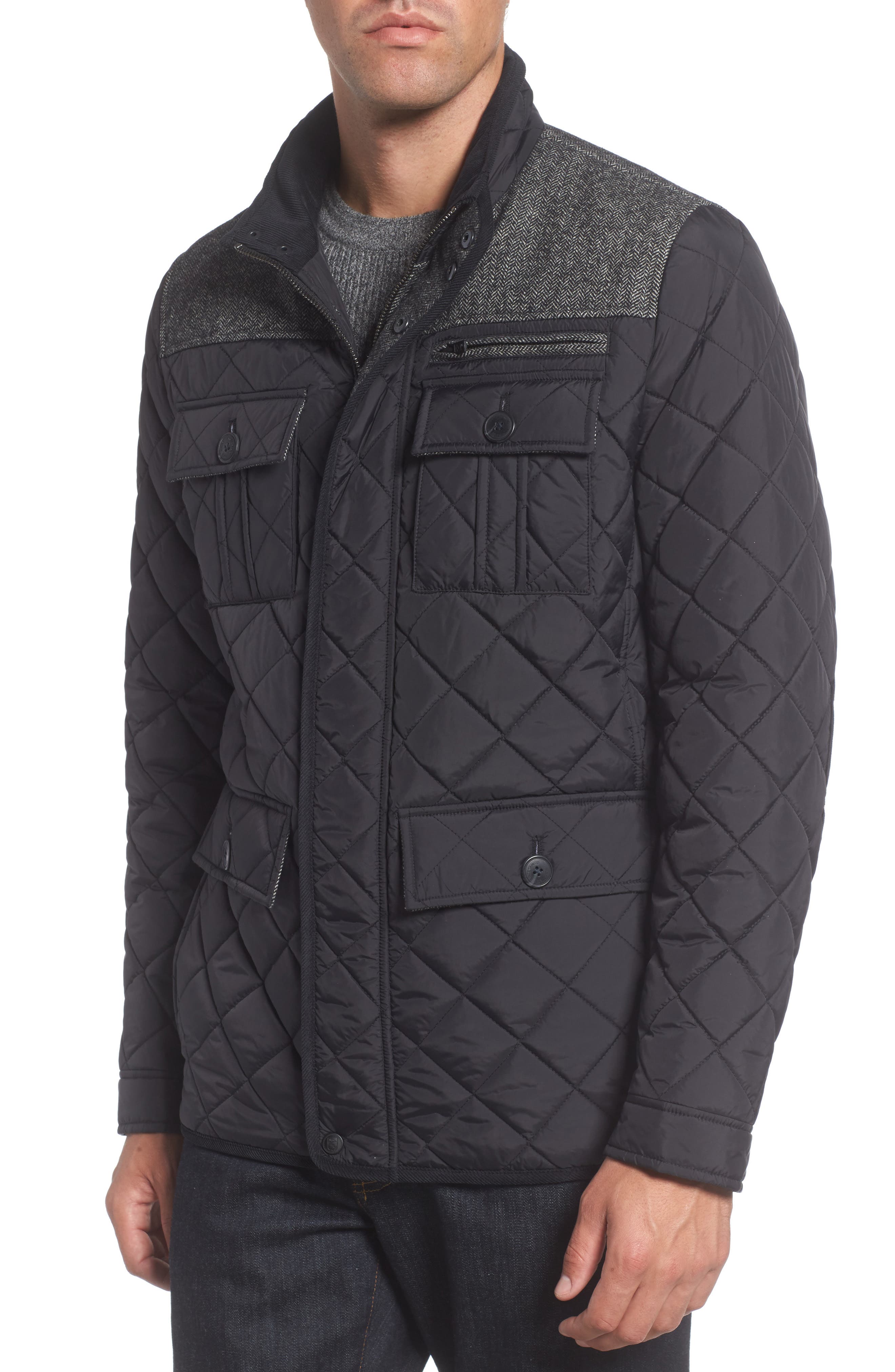 diamond quilted full zip jacket vince camuto