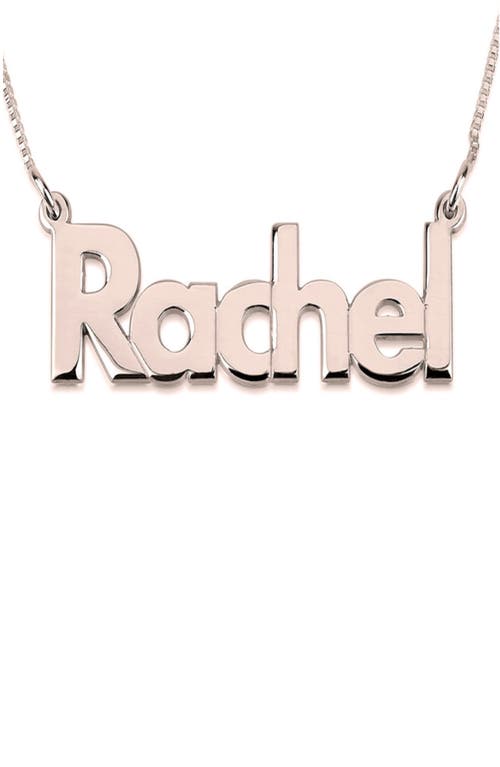 Bold Nameplate Customizable Pendant Necklace in Rose Gold Plated