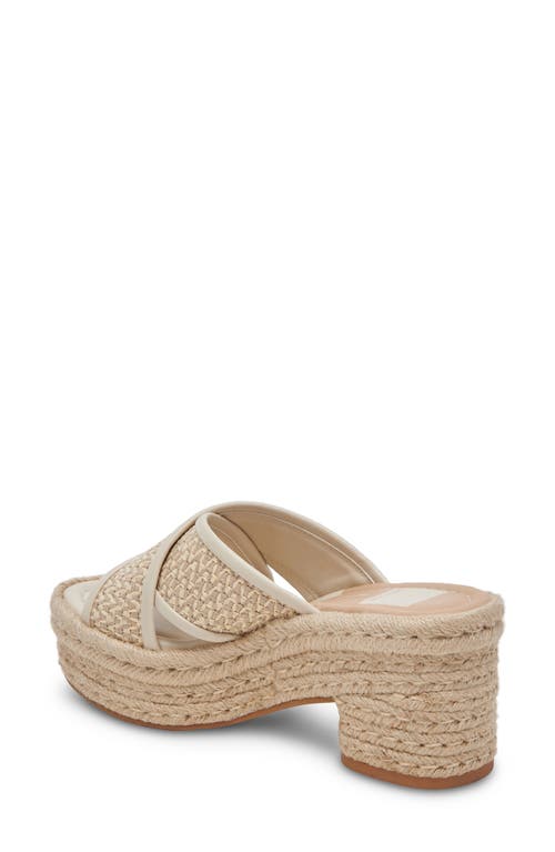 Shop Dolce Vita Eldora Espadrille Platform Slide Sandal In Natural/white Raffia