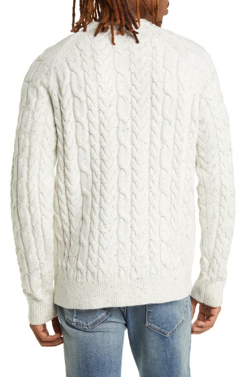 Shop Icecream Sprinkles Cable Crewneck Sweater In Whisper White