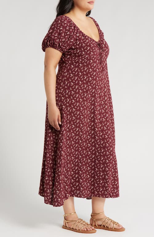 Shop Treasure & Bond Floral Maxi Dress In Burgundy Little Paris