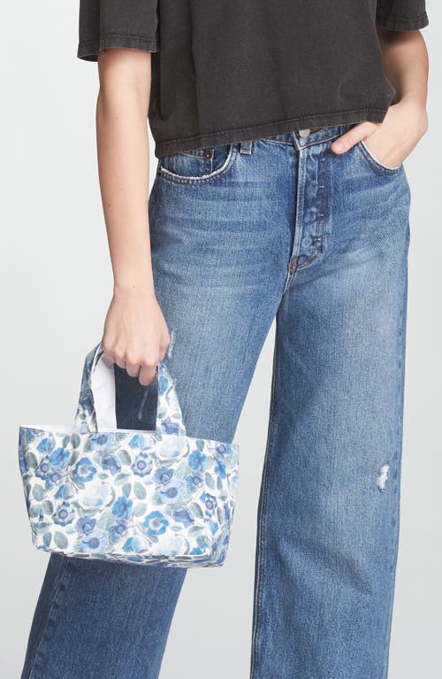Coming Of Age X  Mini Heidi Rose Print Reversible Tote In Heidi Rose Blue