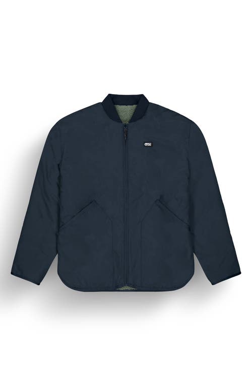 Shop Picture Organic Clothing Hikast Reversible Waterproof Jacket In Dark Blue Green Spray