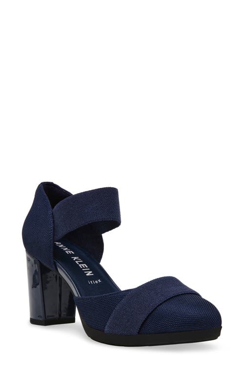 Shop Anne Klein Cailyx Ankle Strap Pump In Navy