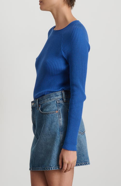 Josie Rib Cotton & Cashmere Sweater in Cosmic Blue
