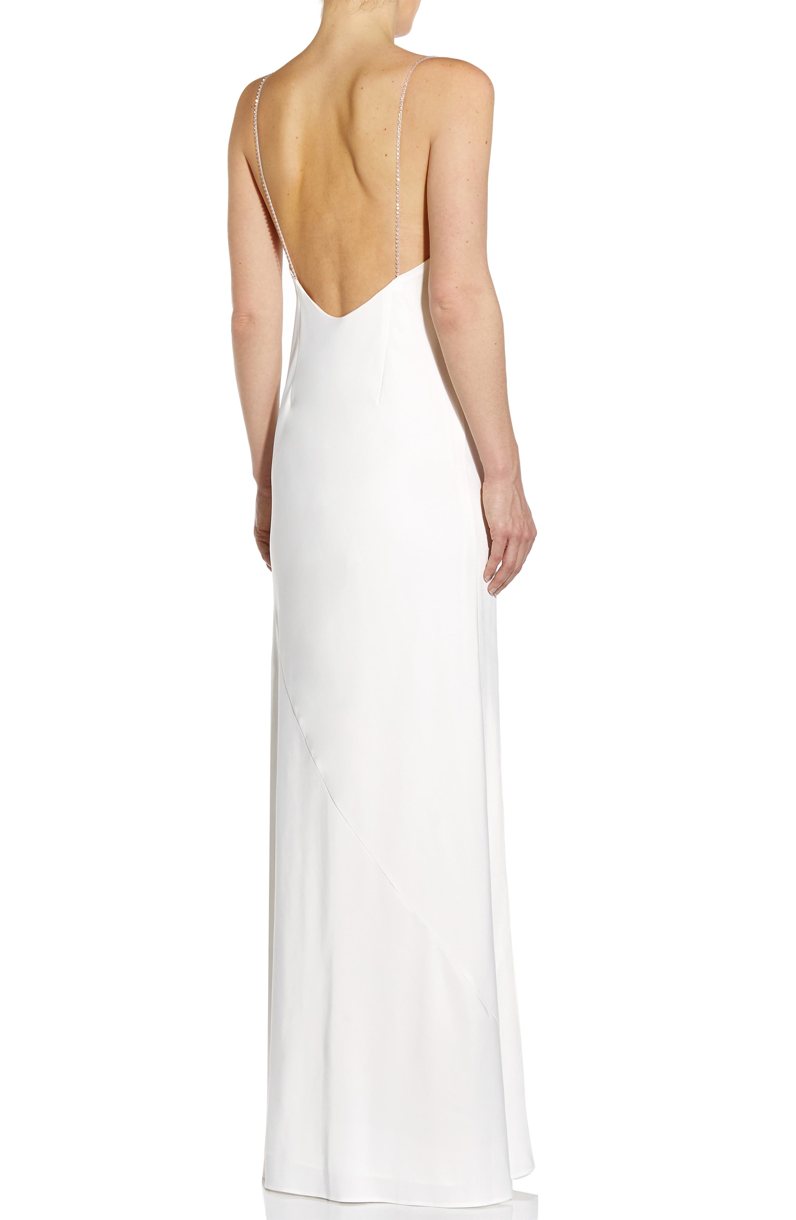 Aidan Mattox Cowl Neck Crystal Straps 