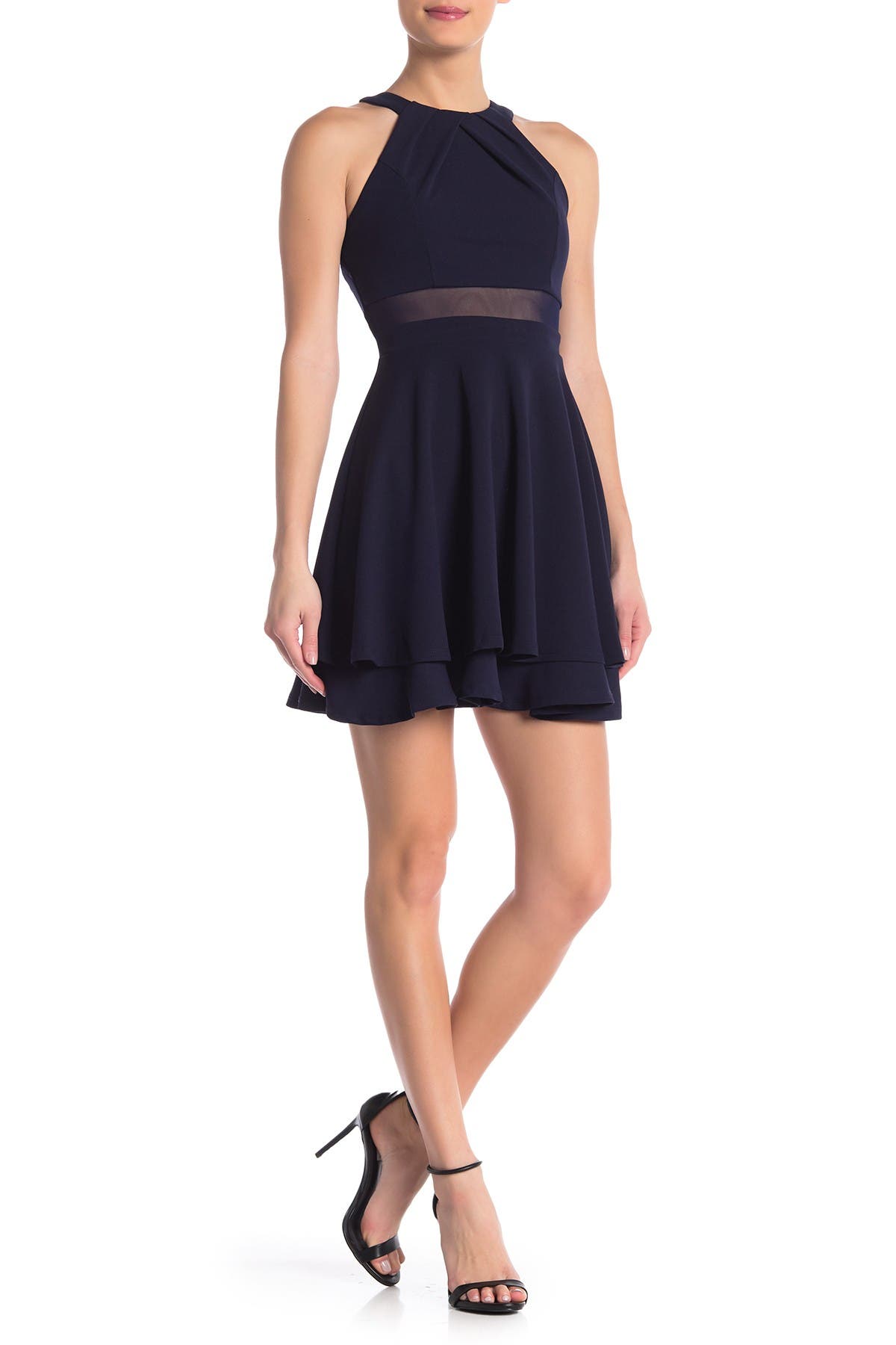 halter neck skater dress