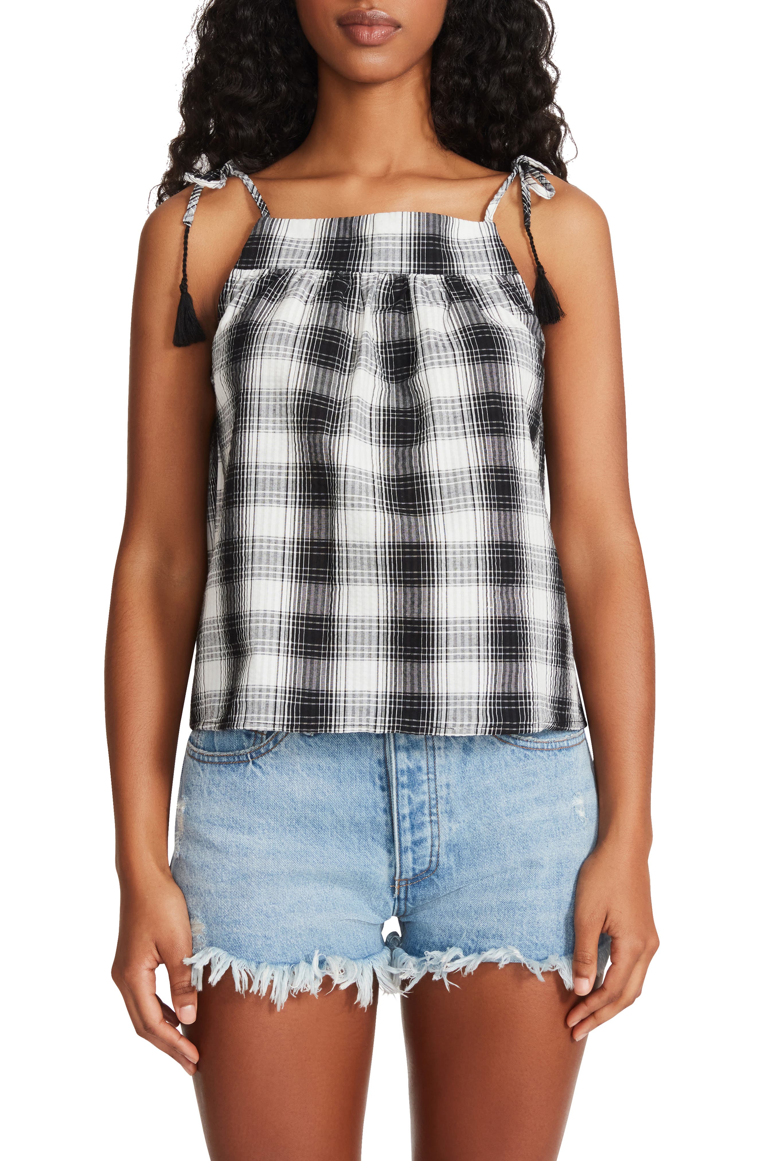 Bb Dakota by Steve Madden The Plaid Out Tank in Black
